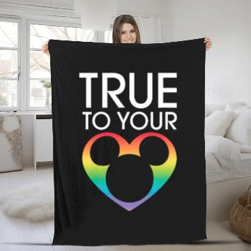 Discover Disney Mickey Icon True to Your Heart Pride Baseball Tees Fleece Blankets
