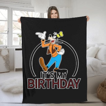 Discover Disney Goofy Birthday Baseball Tees Fleece Blankets