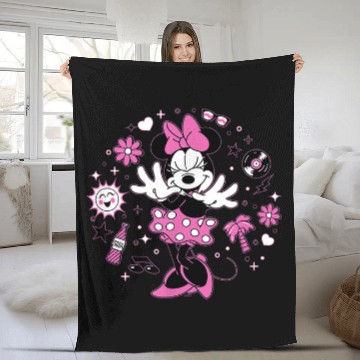 Discover Disney Minnie Mouse Retro Vinyl Summer Zip Fleece Blankets