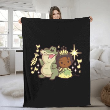 Discover Disney Princess - Tiana and Louis The Alligator Baseball Tees Fleece Blankets