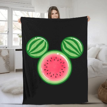 Discover Disney Mickey Friends Mickey Watermelon Ears Baseball Tees Fleece Blankets