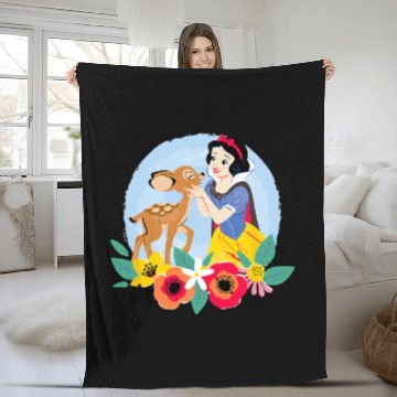 Discover Disney Princess - Floral Snow White Deer Fleece Blankets