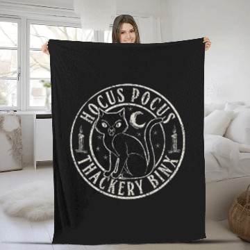 Discover Disney Hocus Pocus Thackery Binx Big Cat Celestial Circle Fleece Blankets