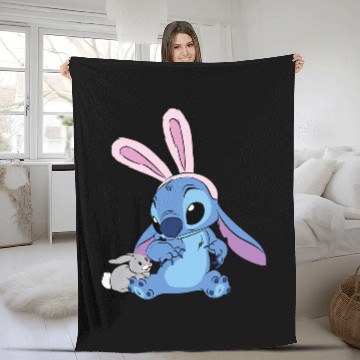 Discover Disney Stitch with Easter Bunny Fleece Blankets