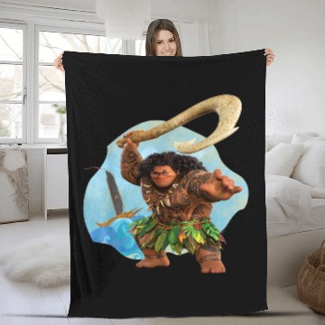 Discover Disneyss Moana 2 Action Pose Maui With Fish Hook Fleece Blankets