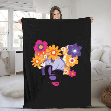 Discover Disney Minnie Mouse Flowers Winking Garden Spring Fleece Blankets