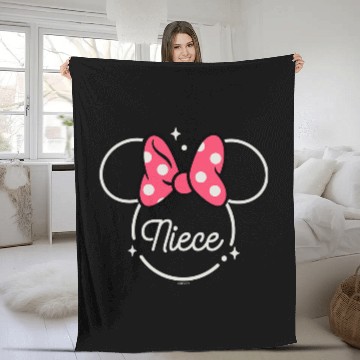 Discover Disney Minnie Mouse Niece Head Icon Magic Family Trip Baseball Tees Fleece Blankets