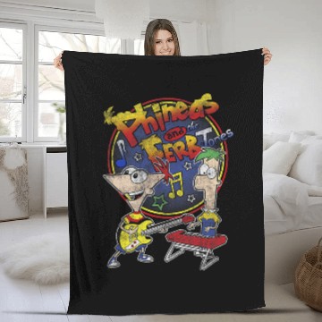 Discover Disney Phineas And Ferb-Tones Distressed Band Logo Fleece Blankets