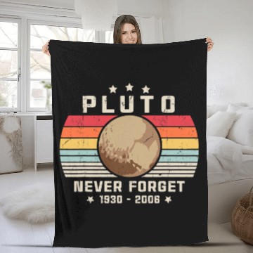 Discover Astronauts PLUTO NEVER FORGET Retro Style Funny Space vintages Science 1 Fleece Blankets