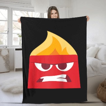 Discover Disney and Pixar’s Inside Out Anger Red Raglan Baseball Fleece Blankets Fleece Blankets