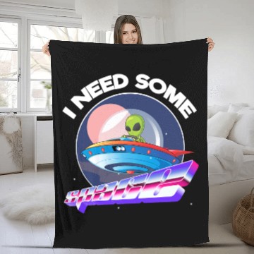 Discover Aliens I Need Space Funny Alien Astronomy Science Fleece Blankets
