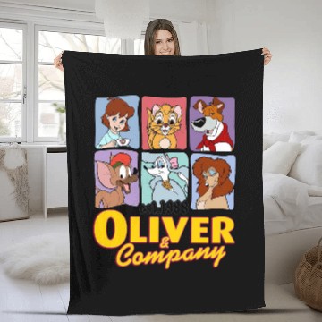 Discover Disney Oliver & Company Characters Hawaiians Fleece Blankets