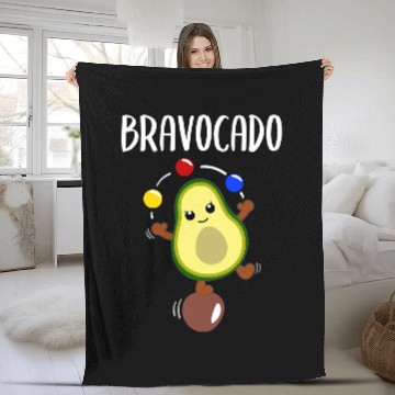 Discover Avocado Juggling Funny Vegetable Fruit Cute Avocado 1 Fleece Blankets