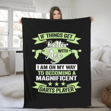 Discover A magnificent Darts Player Dart Team Birthday Dart Player Fleece Blankets