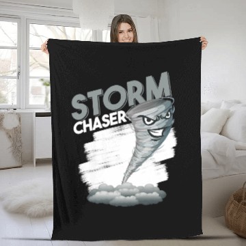 Discover Funny Weather Meteorologist Storm Chasers Hurricane Fleece Blankets