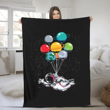 Discover Astronauts Outer Space Space Travel Balloon Planets Science Astronaut Fleece Blankets