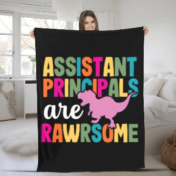 Discover Dinosaur Dino Assistant Principal School Teacher Appreciation Fleece Blankets
