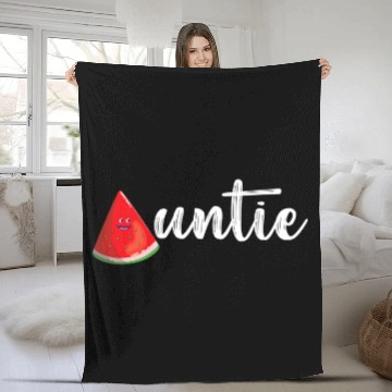 Discover Auntie Funny Summer Fruit Watermelon Lover Fruit Slice Fleece Blankets