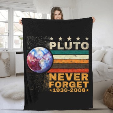 Discover Astronauts Pluto Never Forget Watercolor Retro Style Space Science Fleece Blankets