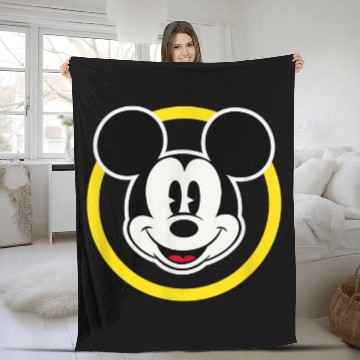 Discover Amazon Essentials Disney Smiling Mickey in Yello Baseball Tees Fleece Blankets