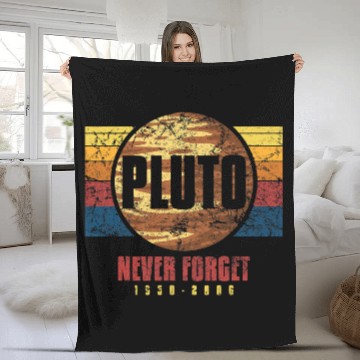 Discover Astronauts Pluto Never Forget Science Space Retro Fleece Blankets