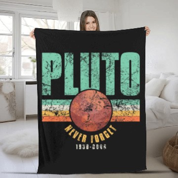 Discover Astronauts Pluto Never Forget Science Space Retro 3 Fleece Blankets