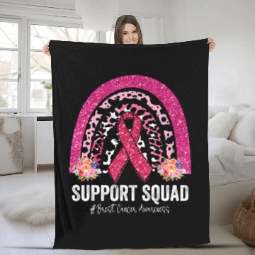 Discover BC Support Squad Pink Rainbow Breast Cancer Awareness Cancer Fleece Blankets