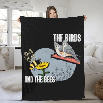 Discover Bee Beekeeping The Birds And The Bees Birdwatching Bird Insect Lover Beekeeper Fleece Blankets