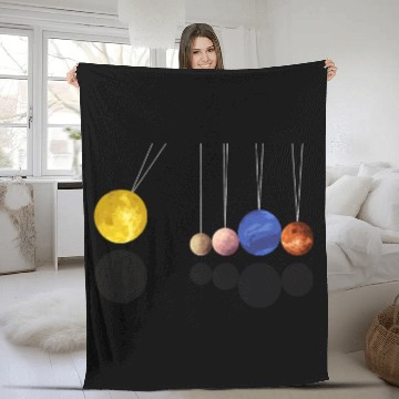 Discover Astronomy Lover Planets pendulum solar system space science astronomy Fleece Blankets