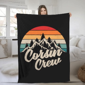 Discover Camping Camp Cousin Crew Retro Camper Fleece Blankets