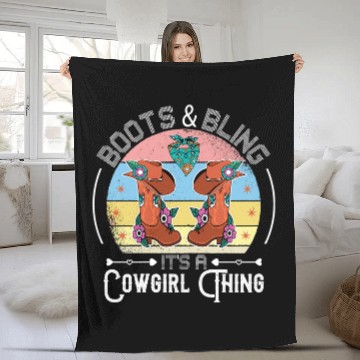 Discover Boots And Bling Its A Cowgirls Thing 1 Fleece Blankets