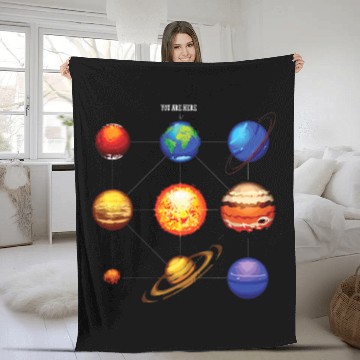 Discover Astronomy Lover Space Science Galaxy Planets Solar System 3 Fleece Blankets