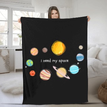 Discover Astronomy Lover Solar System Planet STEM Space Lover Science Funny Astronomy Fleece Blankets