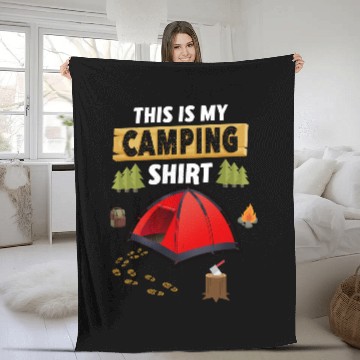 Discover Camping Camp This Is My Funny Happy Camper Vacationcamper Camper Fleece Blankets