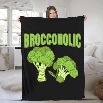 Discover Broccoholic Broccoli Vegetable Fleece Blankets