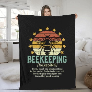 Discover Bee Beekeeping Funny Beekeeping Definition vintages Honey Bee Keeping Gift 301 Beekeeper Fleece Blankets