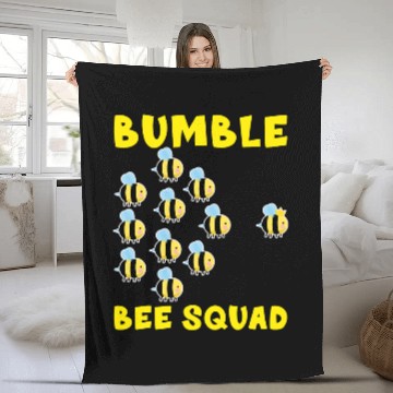 Discover Bee Beekeeping Funny Bumble Bee Squad Friends Team Beekeeper Fleece Blankets