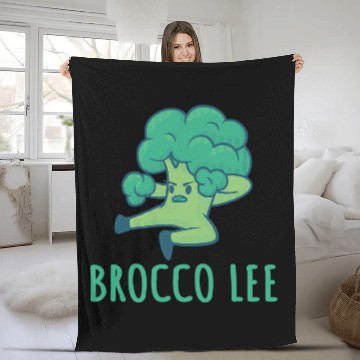 Discover Brocco Lee Broccoli Bruce Vegan Vegetarian Pun 3 Fleece Blankets