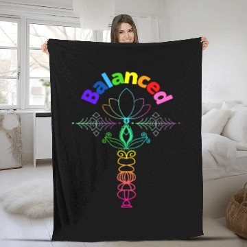 Discover Balanced multi color Meditation Namaste Fleece Blankets