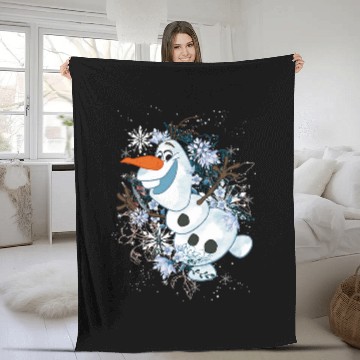 Discover disney frozens olaf dancing in snowflakes graphic Fleece Blankets