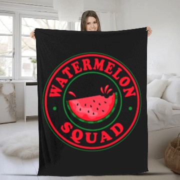 Discover Funny Watermelon Squad Watermelons Summer Fruit Fleece Blankets