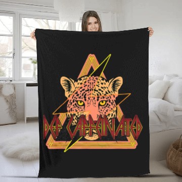 Discover Cheetah Gift Retro Cheetah Def Caffeinated 80s Lightning Bolt Leopard Fleece Blankets