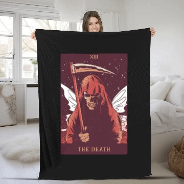 Discover Fairycore Aesthetic The Death Fairy Grim Reaper Tarot Card Fleece Blankets