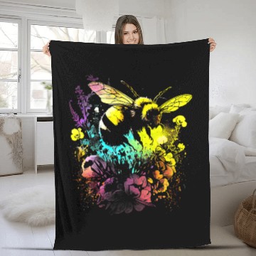 Discover Bee Beekeeping Honeybee and bumble bee for American hive beekeepers 23 2 Beekeeper Fleece Blankets