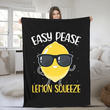 Discover Easy Peasy Lemon squeeze Summer Citrus Juice and Refreshment Fleece Blankets