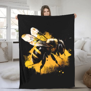 Discover Bee Beekeeping Honeybee and bumble bee for American hive beekeepers 6629 Beekeeper Fleece Blankets