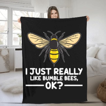 Discover Bee Beekeeping I Just Really Like Bumble Bees Ok Funny Bumble Bee 75 Beekeeper Fleece Blankets