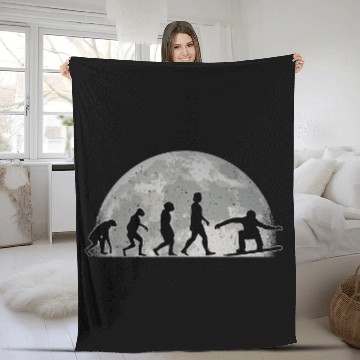 Discover Skiing Ski Evolution Moon Winter Sports Snowboard Fleece Blankets