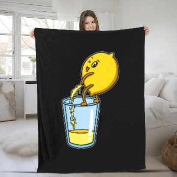 Discover Funny Humor Citrus Lemon Lemonade Making Fleece Blankets