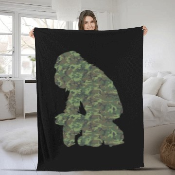 Discover Military Chimpanzee Camo Print US Monkey Veteran Men Gift 4 Fleece Blankets